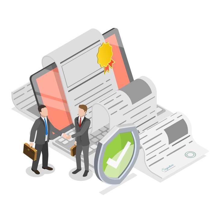 Vector 3d isometric flat illustration of secured document item 1