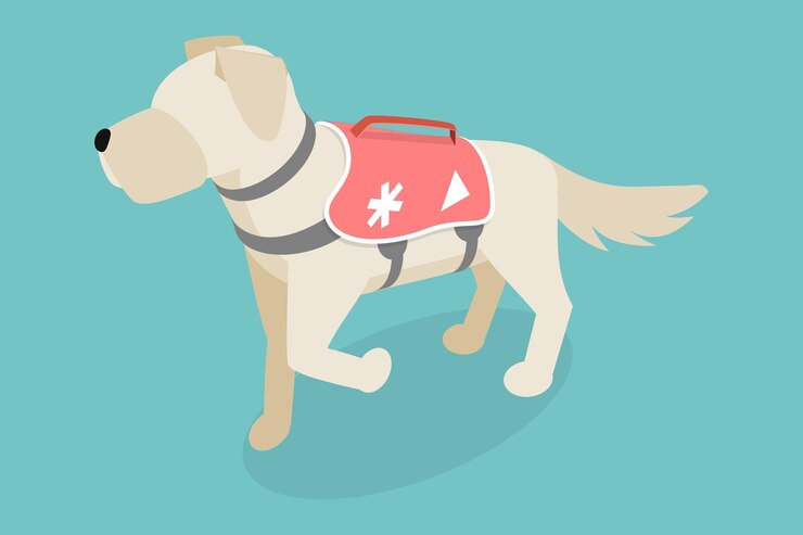 Vector 3d イソメトリック・フラット・ベクトル・イラスト 雪崩救助犬