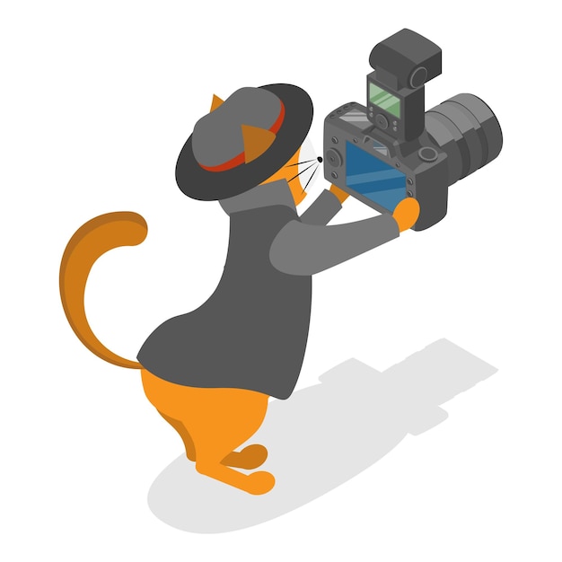 3d イソメトリック フラットベクトル イラスト ペット探偵 犯罪捜査