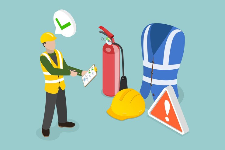 Vector 3d isometric flat vector illustration of occupational safety and health administration