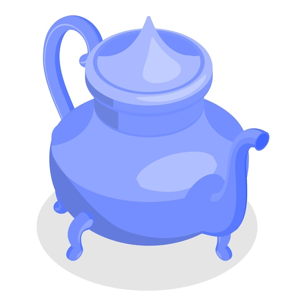 3D Isometric Flat Vector Set of Arabic Teapot Traditiona Ancient Eastern Kettle Item 3