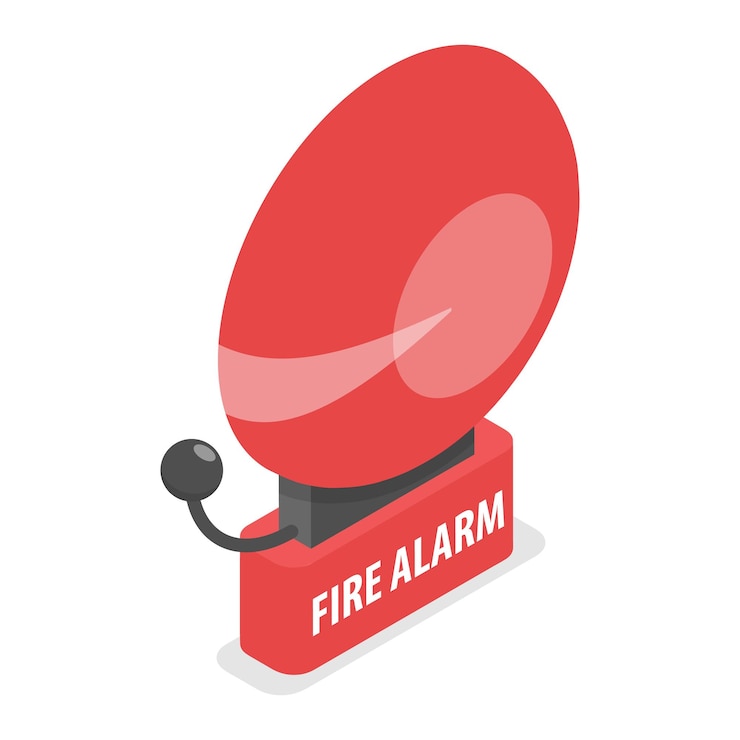 Vector 3d isometric flat vector set of fire alarm equipment item 7