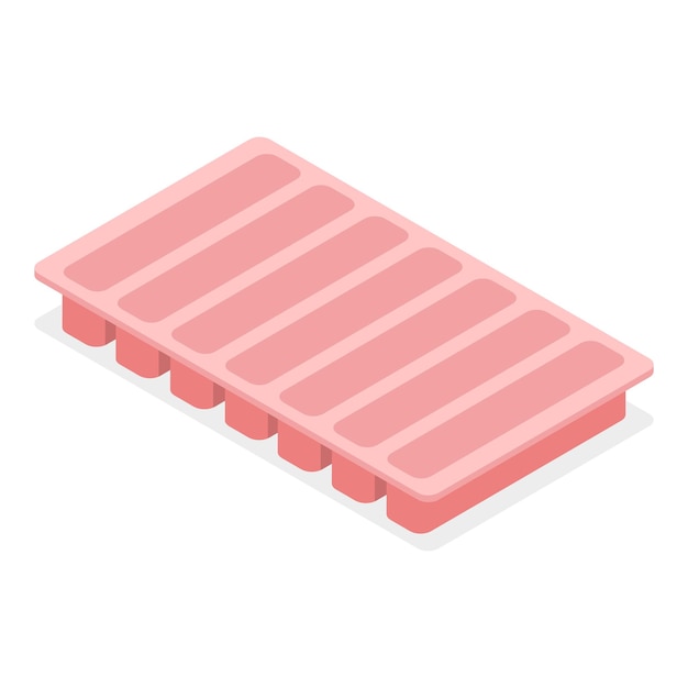 カクテル プラスチック トレイ アイテム 3 のアイス キューブの 3 D アイソ メトリック フラット ベクトル セット