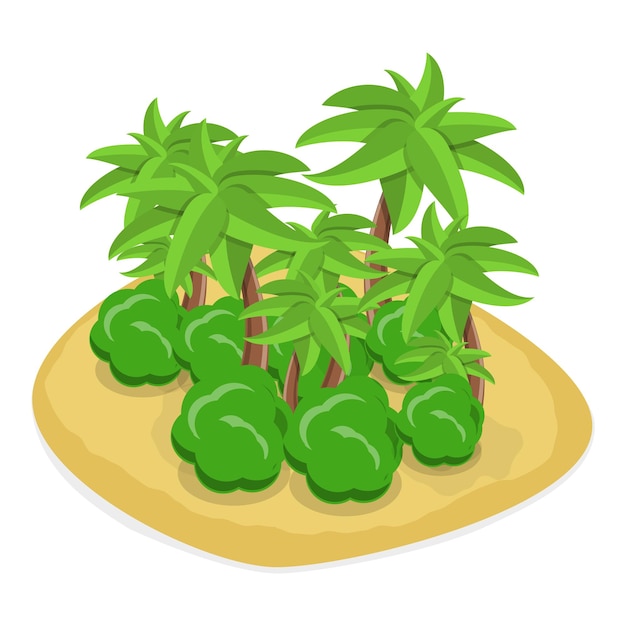 3d isometric flat vector set of islands different natural landscapes item 2