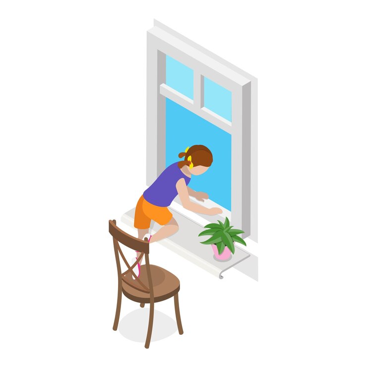 Vector 3d isometric flat vector set of kids in danger situations item 7