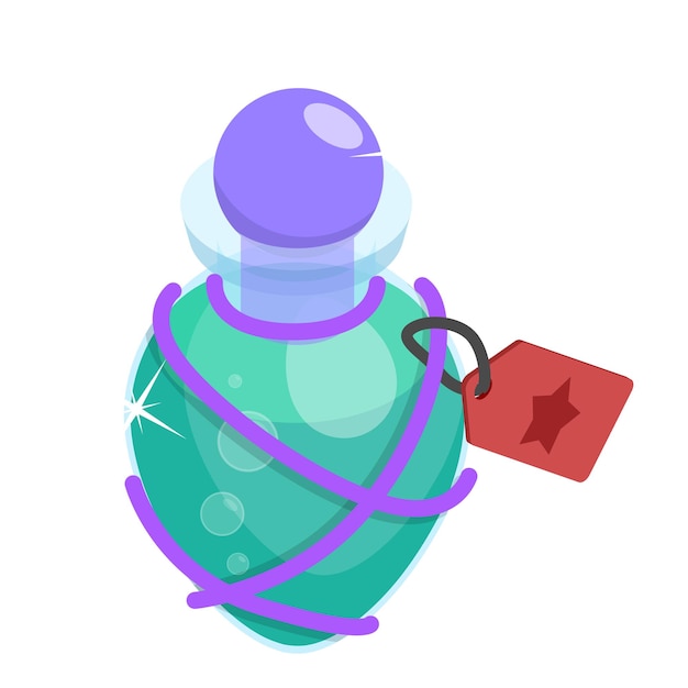 3D Isometric Flat Vector Set of Magic Potions Bottles with Alchemist Elixir Item 3