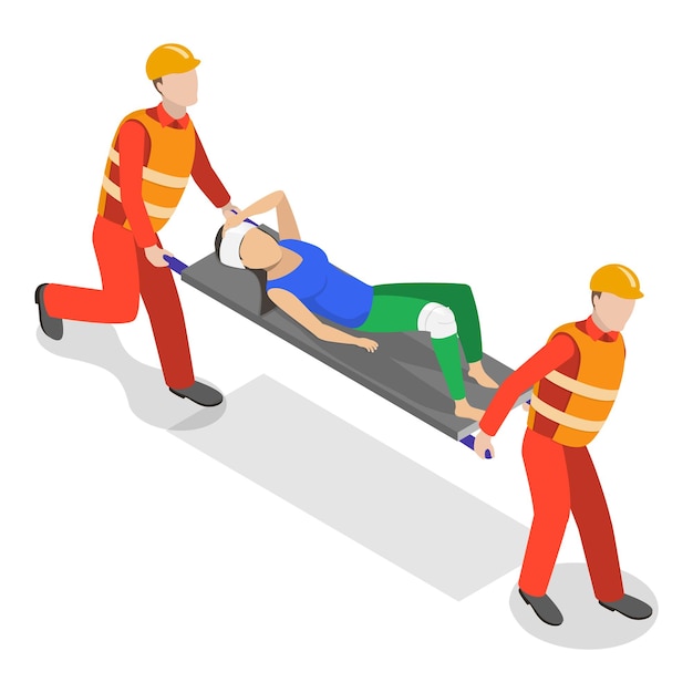 3d isometric flat vector set of rescue services item 2