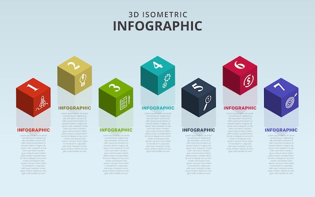 Vettore del modello di infografica isometrica 3d