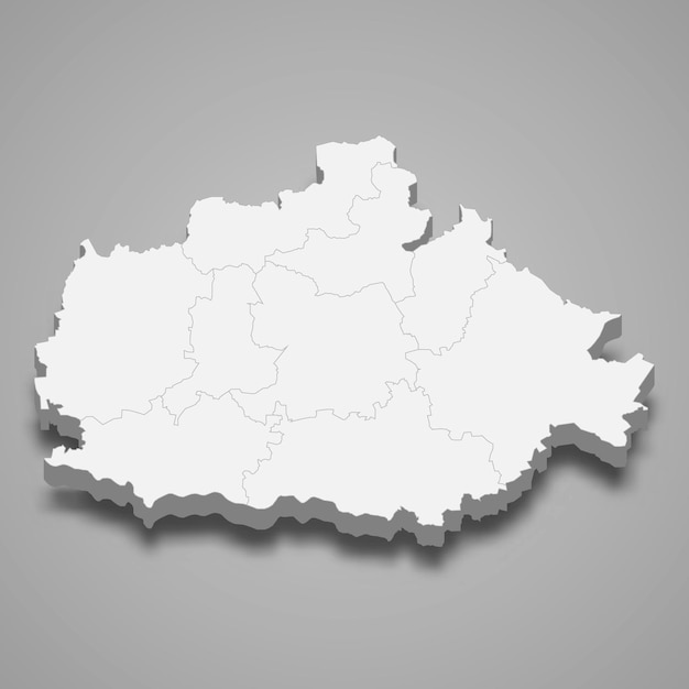 3d isometric map of baranya is a county of hungary