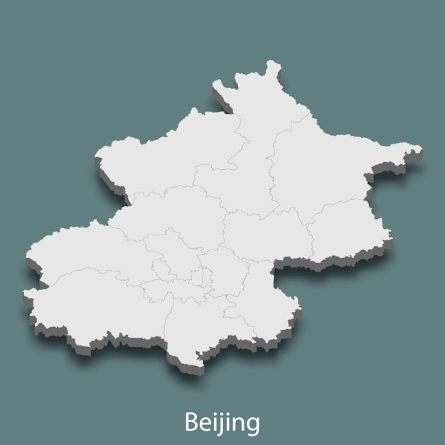La mappa isometrica 3d di pechino è una città della cina