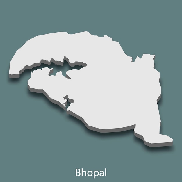 La mappa isometrica 3d di bhopal è una città dell'india