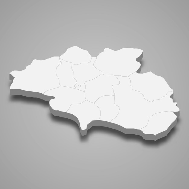 Vector 3d isometric map of cankiri is a province of turkey