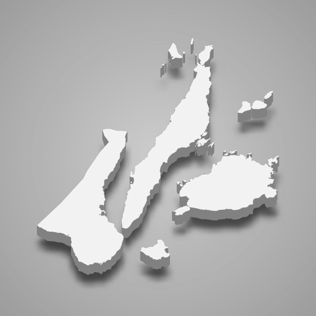 Vector 3d isometric map of central visayas is a region of philippines