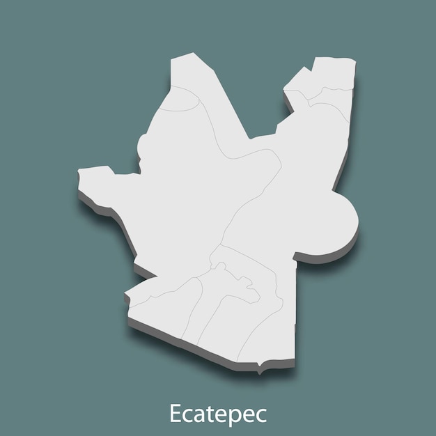 La mappa isometrica 3d di ecatepec è una città del messico