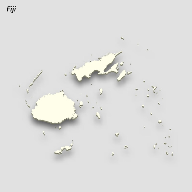 影で隔離されたフィジーの3d等角投影図