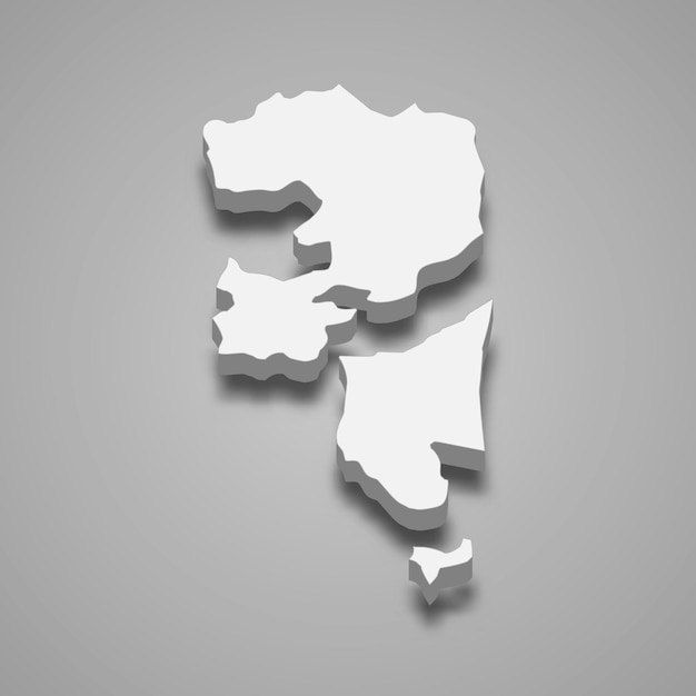 3d isometric map of Fujairah is a Emirate of United Arab Emirate