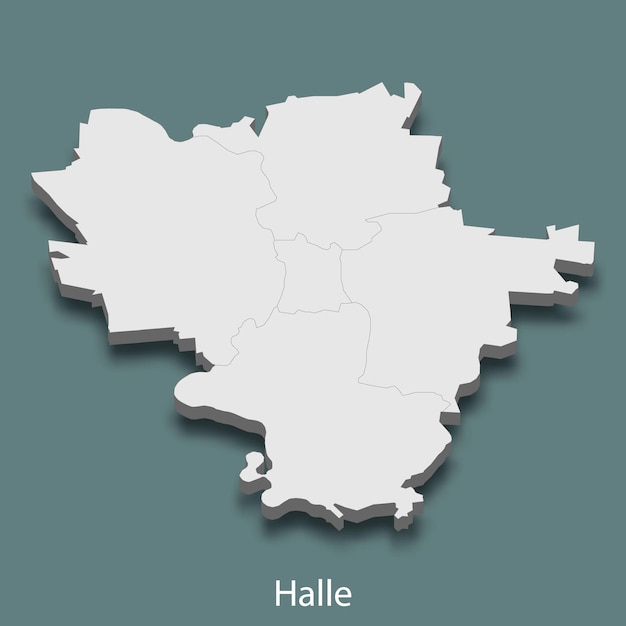 La mappa isometrica 3d di halle è una città della germania