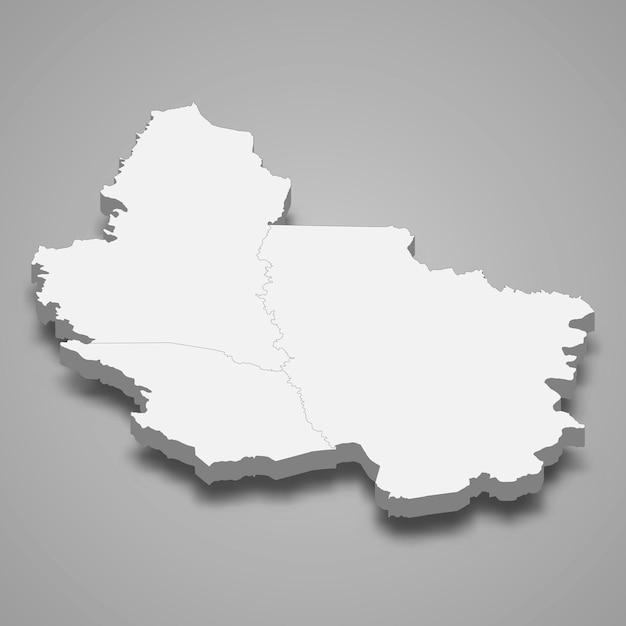 3d isometric map of Hambol is region of Ivory Coast