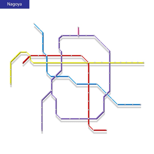 3d isometric map of the nagoya metro subway