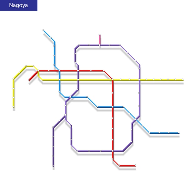 Vector 3d isometric map of the nagoya metro subway