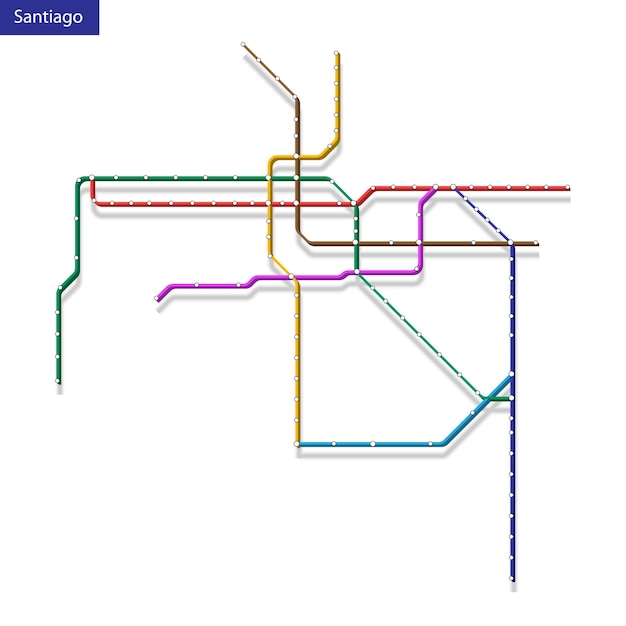 Mappa isometrica 3d della metropolitana di santiago