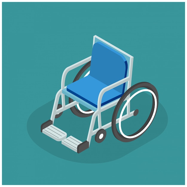 3D Isometrische illustratie van Flat rolstoel