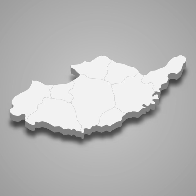 3d isometrische kaart van Adiyaman is een provincie van Turkije