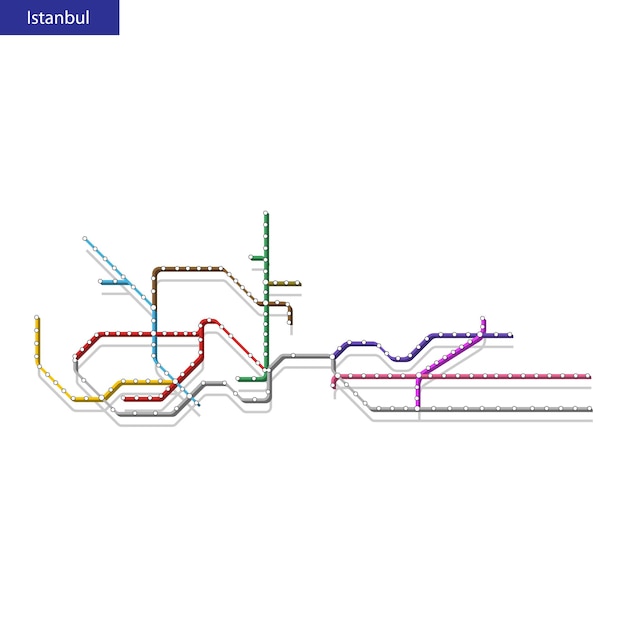 3d isometrische kaart van de metro van Istanbul metro