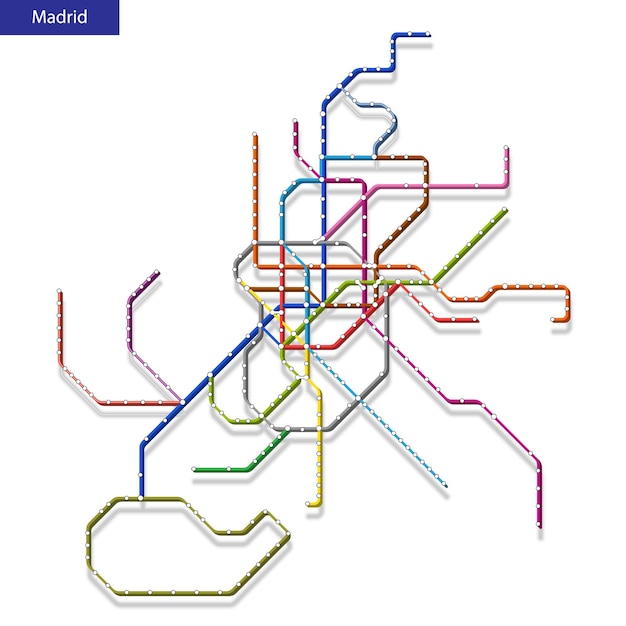 3d isometrische kaart van de metro van madrid