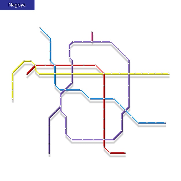 3d isometrische kaart van de metro van nagoya