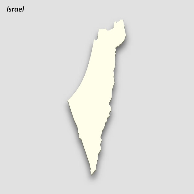 3d isometrische kaart van Israël geïsoleerd met schaduw
