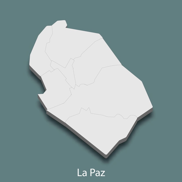 3d isometrische kaart van la paz is een stad van bolivia