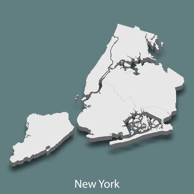 3d isometrische kaart van New York is een stad van de Verenigde Staten