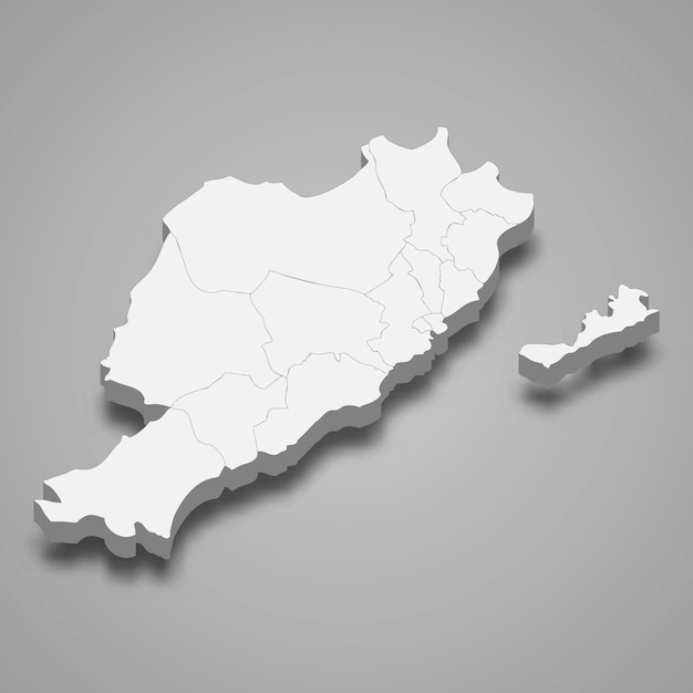 3d isometrische kaart van Sfax is een Gouvernorat van Tunesië