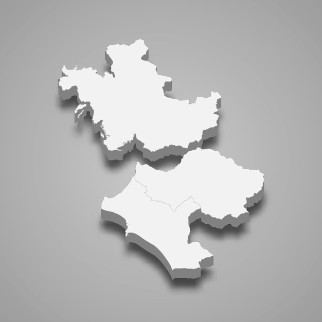 3d isometrische kaart van West-Griekenland is een regio van Griekenland