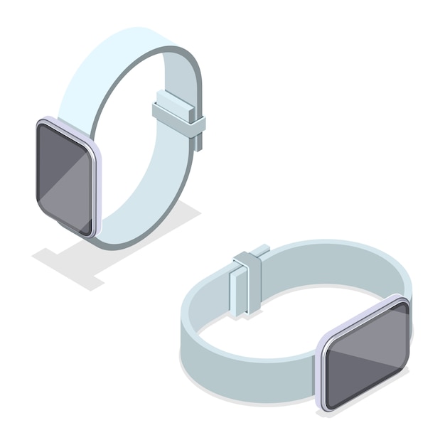 3D Isometrische platte Concept van Smartwatch
