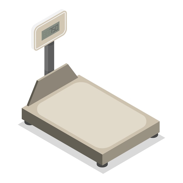 3D-isometrische vlakke vectorverzameling van schaaltypen