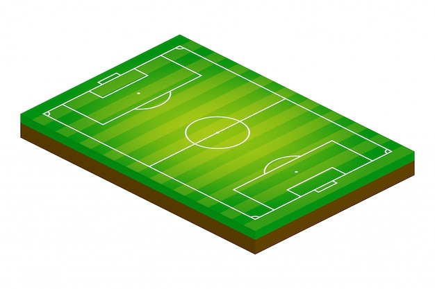 3D isometrische voetbalveld. Sport thema illustratie, voetbal sportveld, stadion.