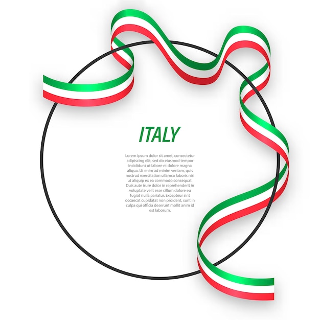 3d италия с национальным флагом.
