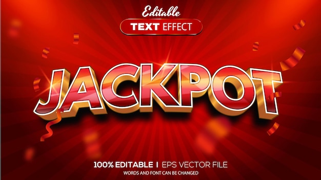 3D jackpot text effect Editable text effect