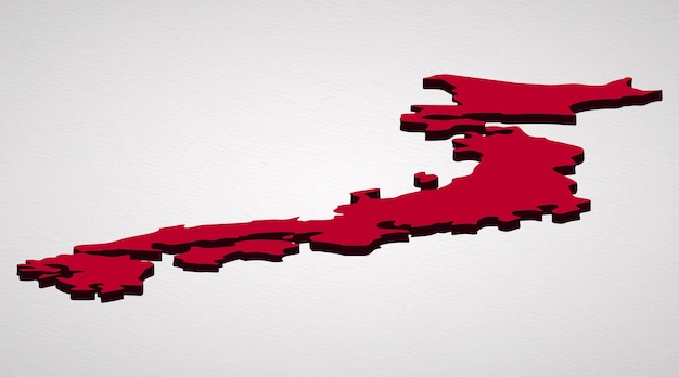 ベクトル 緑の背景に分離された 3 d 日本地図