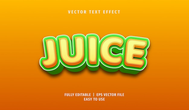 3d juice text effect, editable text style