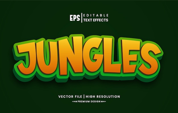 3d jungles editable text effect layer style mockup template