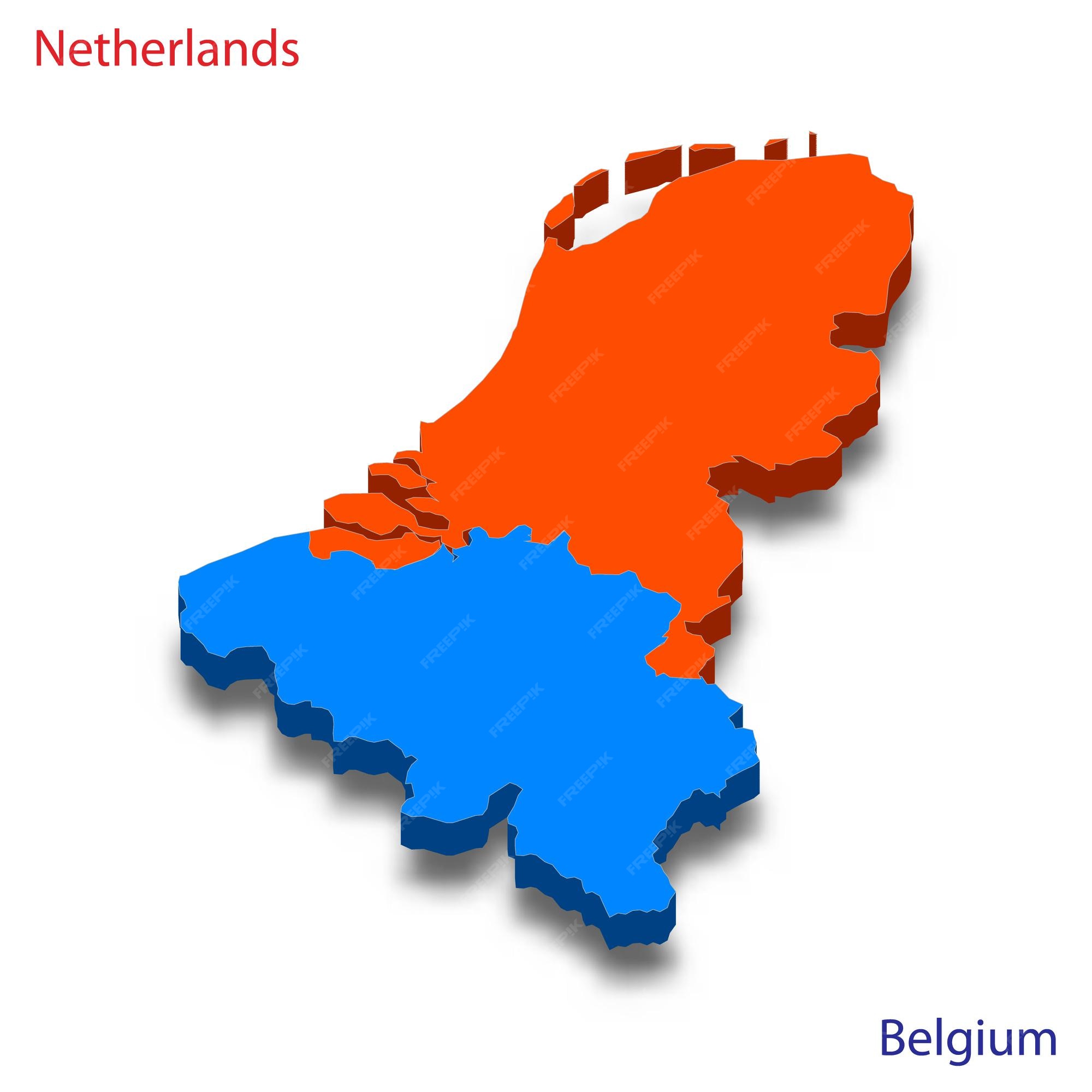 Herstellen Bejaarden Belang 3d kaart nederland en belgië betrekkingen | Premium Vector