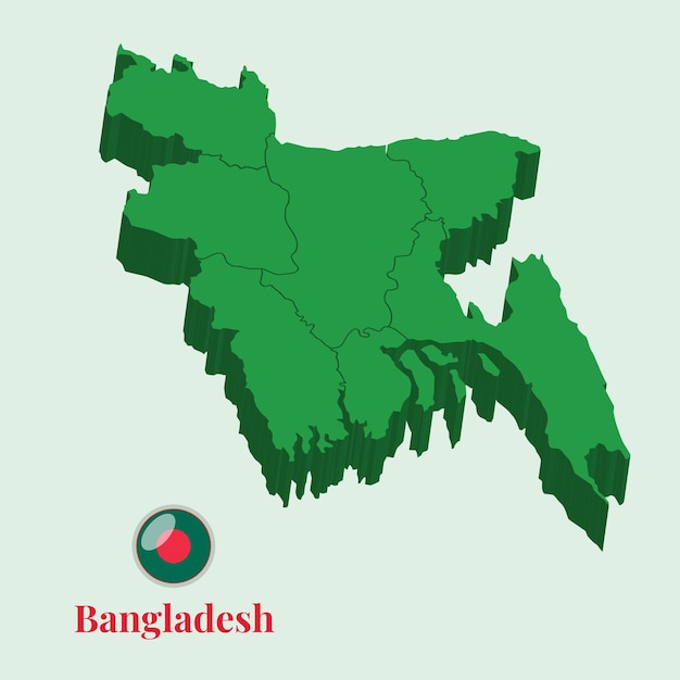 3d-kaart van bangladesh vector stock foto's ontwerpen