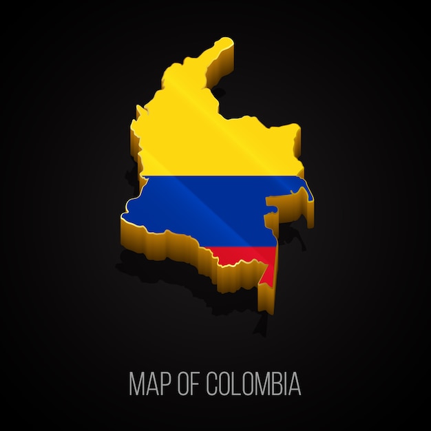 3D-kaart van Colombia