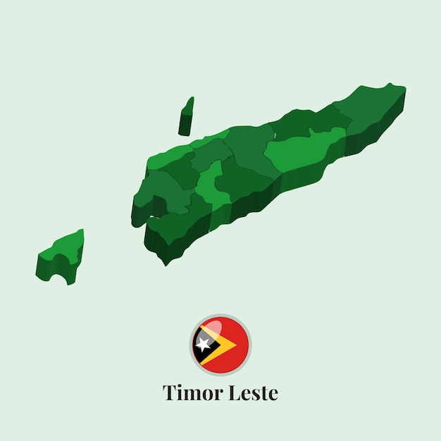 3D-kaart van Oost-Timor Vector Stock Foto's Ontwerpen