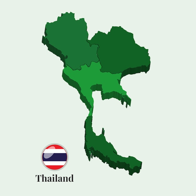 3d-kaart van thailand vector stock foto's ontwerpen