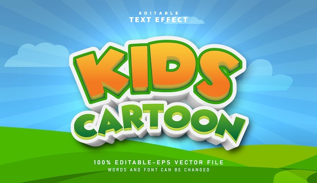 3d kids cartoon teksteffect bewerkbaar teksteffect