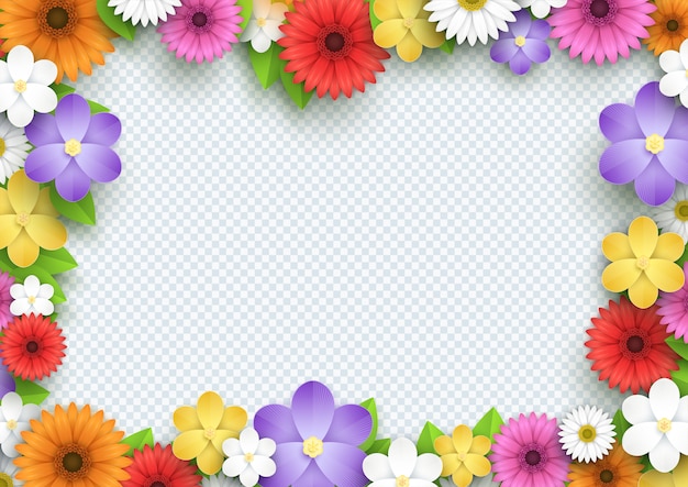 3d-kleurrijke bloemen frame